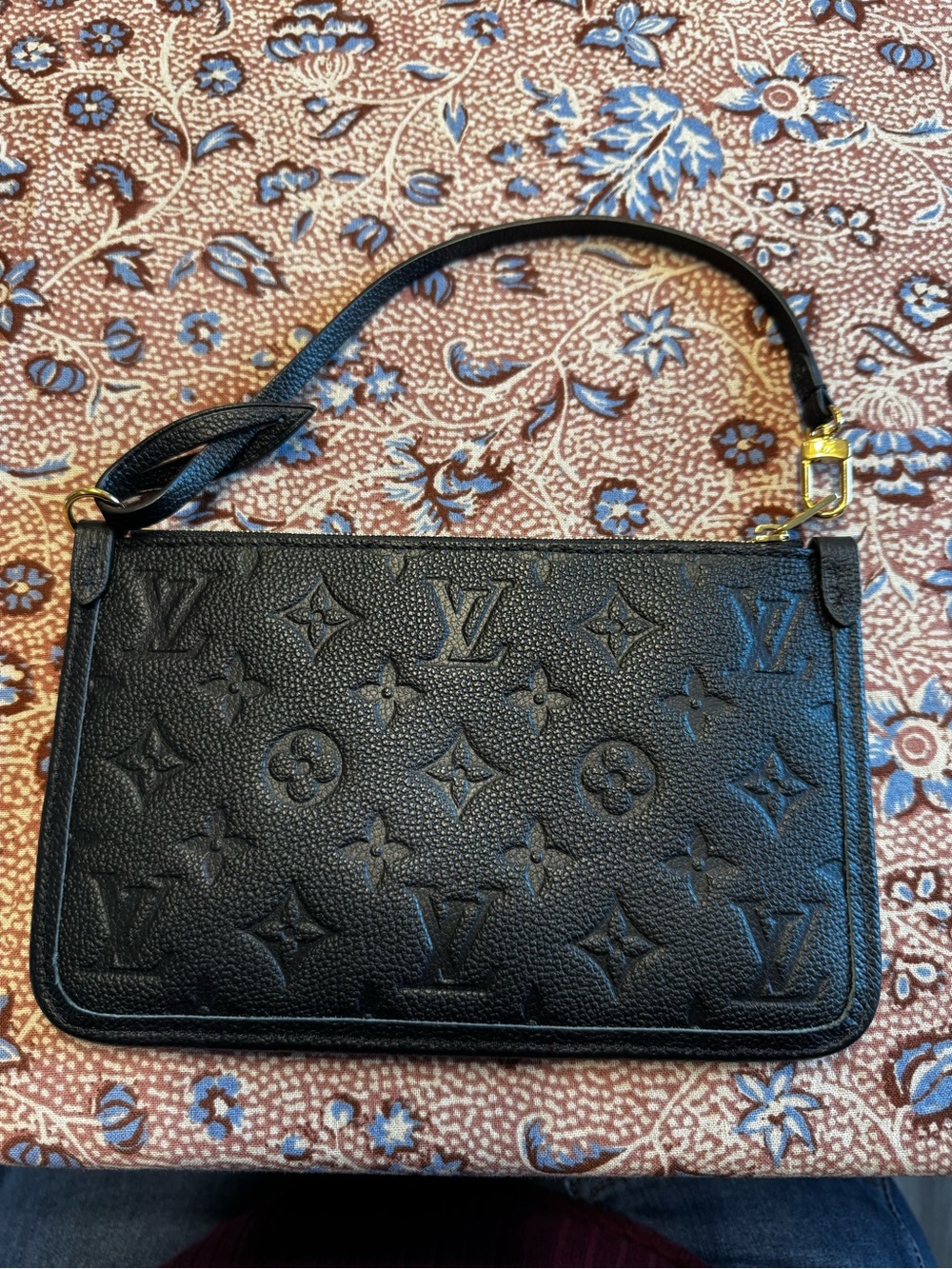 Louis Vuitton Black Empreinte CarryAll Pouchette Monogram Wristlet